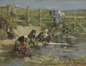 Laundresses by a Stream