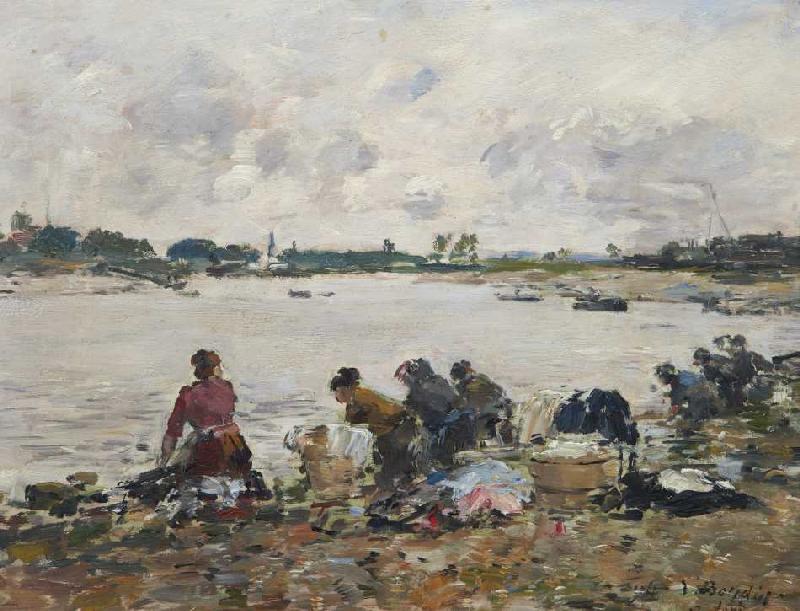 Wäscherinnen am Ufer des Touques (Laveuses au bord de la Touques) from Eugène Boudin