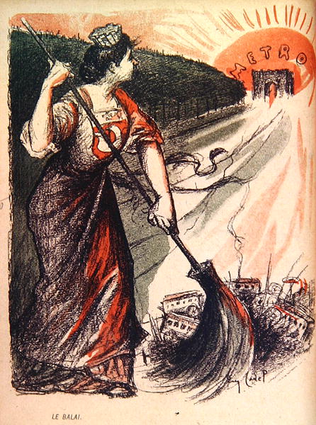 The Broom from ''L''Assiette Au Beurre'', pub. 10th Jan 1903 (litho)  from Eugene Cadel