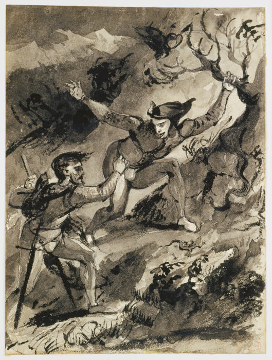Faust and Mephistopheles on the Blocksberg from Eugène Delacroix
