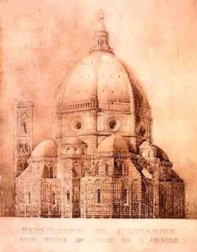 Florence Cathedral from the East, from 'Fragments d'Architecture du Moyen Age et de la Renaissance',