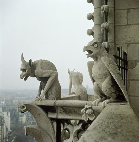 Gargoyles on the balustrade of the Grande Galerie from Eugene Emmanuel Viollet-le-Duc