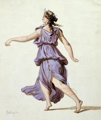 Night hour, costume design for the first production of 'Caligula' by Alexandre Dumas (1802-70) at th from Eugene Giraud