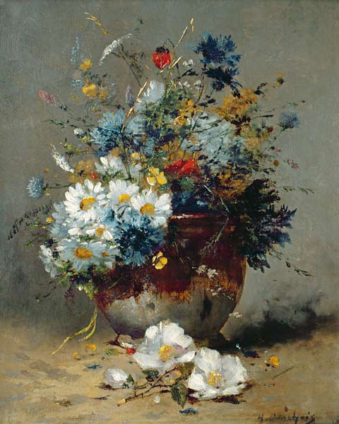 Daisies and Cornflowers from Eugene Henri Cauchois