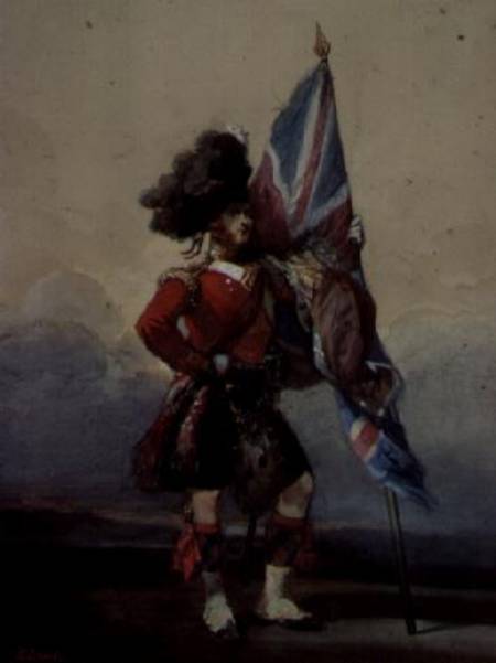 An Ensign of the 75th Highlanders from Eugène Louis Lami