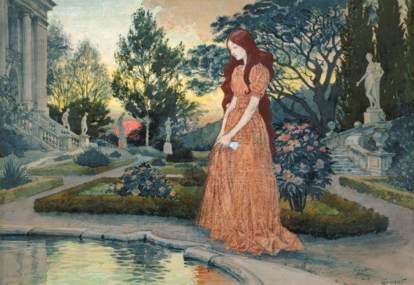 Young woman in a garden from Eugène Samuel Grasset