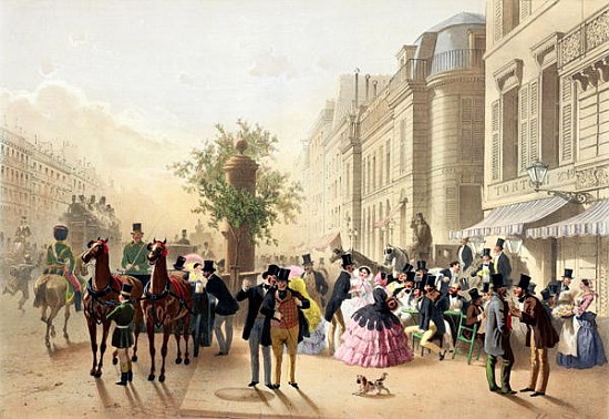 Boulevard des Italiens, from ''Physionomies de Paris'' from Eugene Charles Francois Guerard