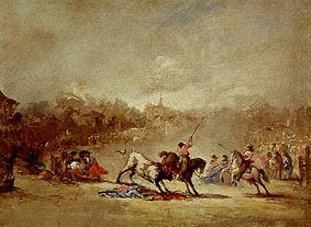 Bullfight on the village from Eugenio Lucas