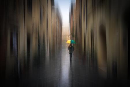 A Man with Umbrella