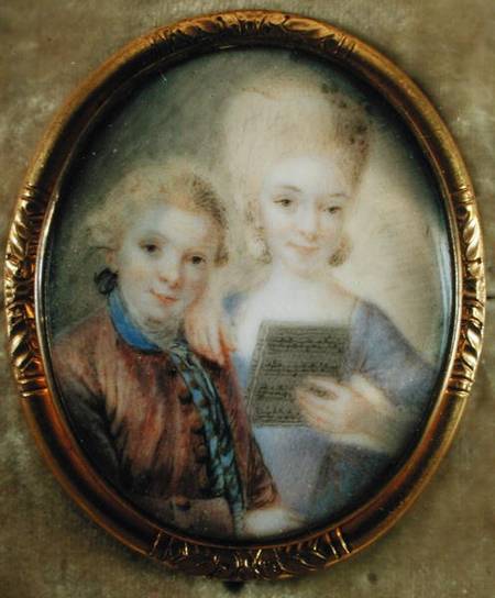 Wolfgang Amadeus Mozart (1756-91) and his sister Maria-Anna called 'Nannerl' (1751-1829) from Eusebius Johann Alphen