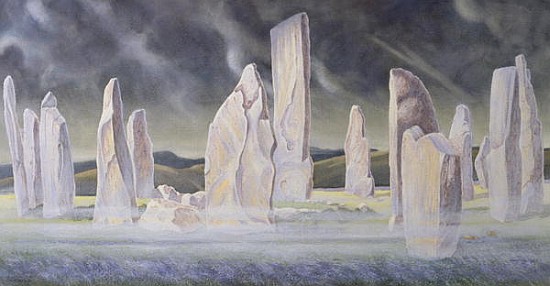 The Callanish Legend, Isle of Lewis, 1991 (w/c and pastel)  from Evangeline  Dickson