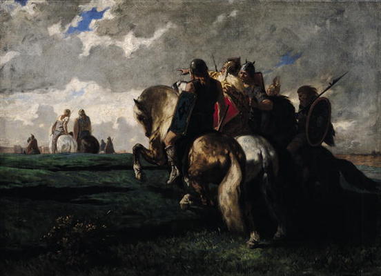 The Barbarians Before Rome (oil on canvas) from Evariste Vital Luminais