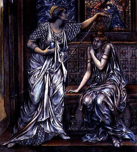 Finished study for Queen Eleanor and Fair Rosamund from Evelyn de Morgan