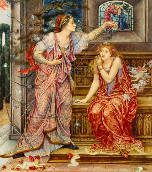 Queen Eleanor and pink mouth from Evelyn de Morgan