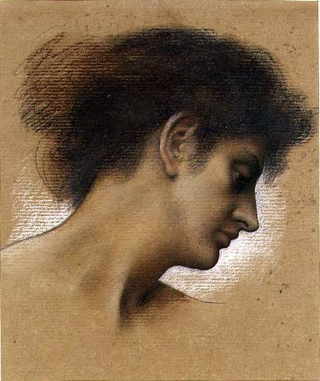 Study of a head (pastel on paper) from Evelyn de Morgan