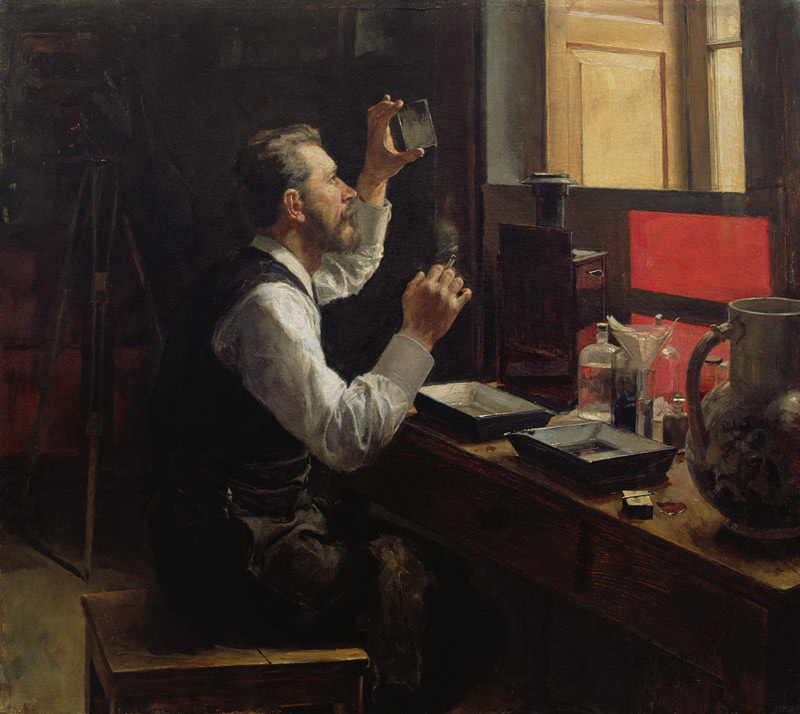 Amateur Photographer, 1894 (oil on canvas) from Evgeniy Iosipovich Bukovetsky