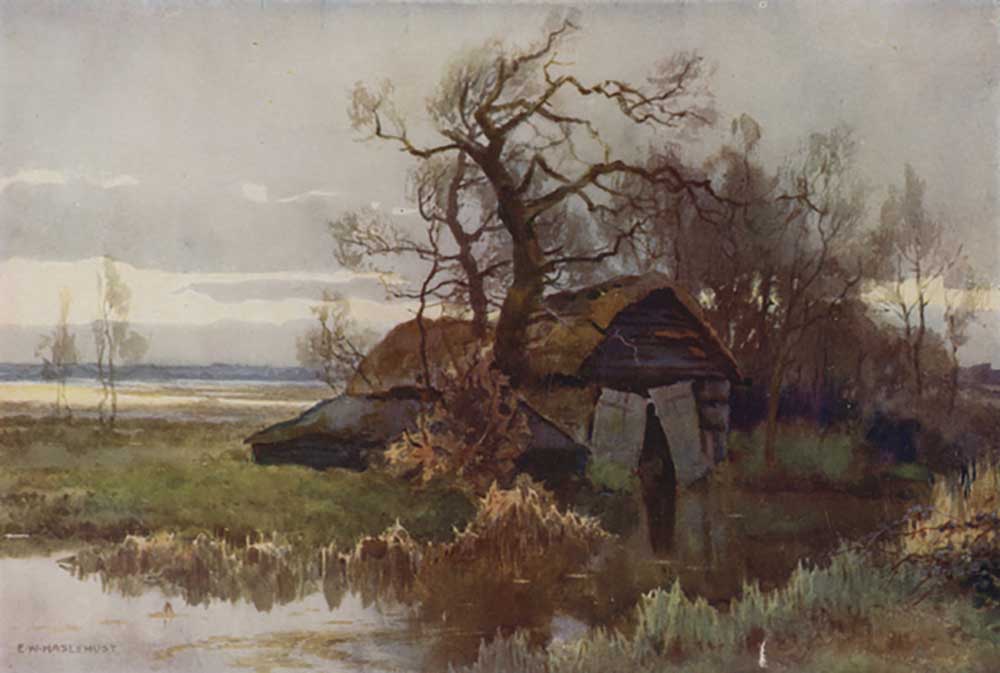 Old Boat-Houses, Barton Broad from E.W. Haslehust