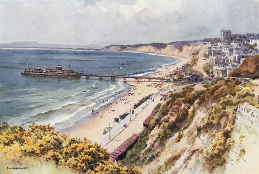 Bournemouth Pier and Sands from Eastcliff from E.W. Haslehust