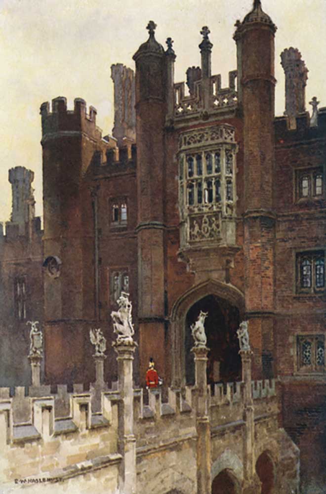 The Great Gatehouse, West Entrance from E.W. Haslehust