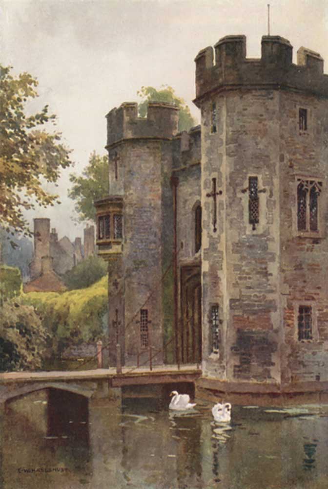 The Palace Gatehouse and Drawbridge, Wells from E.W. Haslehust