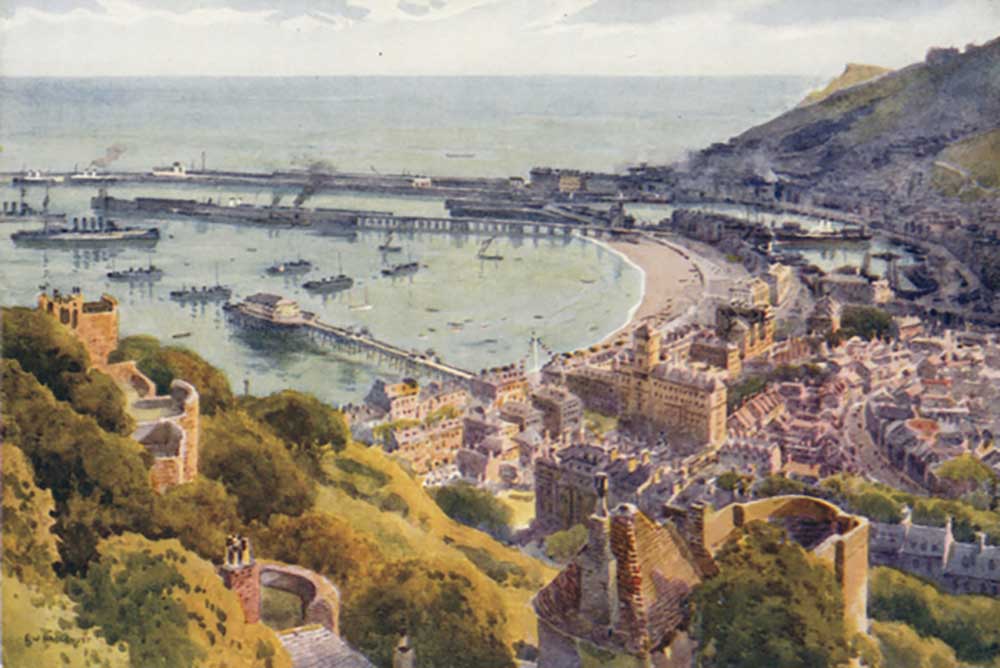 Dover Harbour from the Castle from E.W. Haslehust