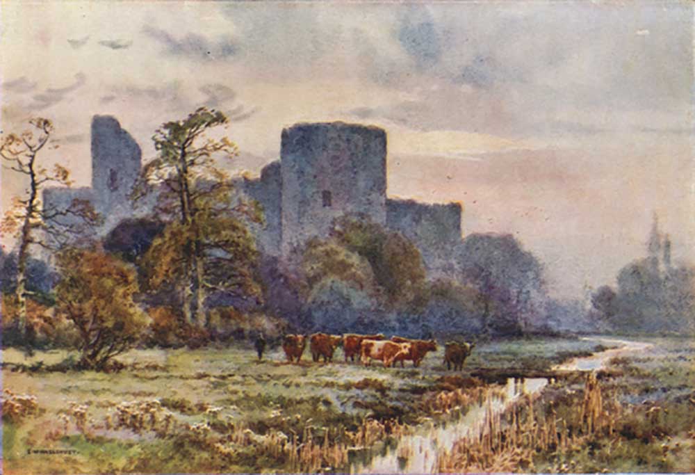 Pevensey Castle from the Meadwos from E.W. Haslehust