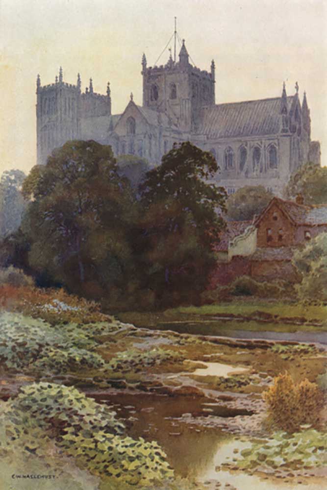 Ripon Minster from the River from E.W. Haslehust