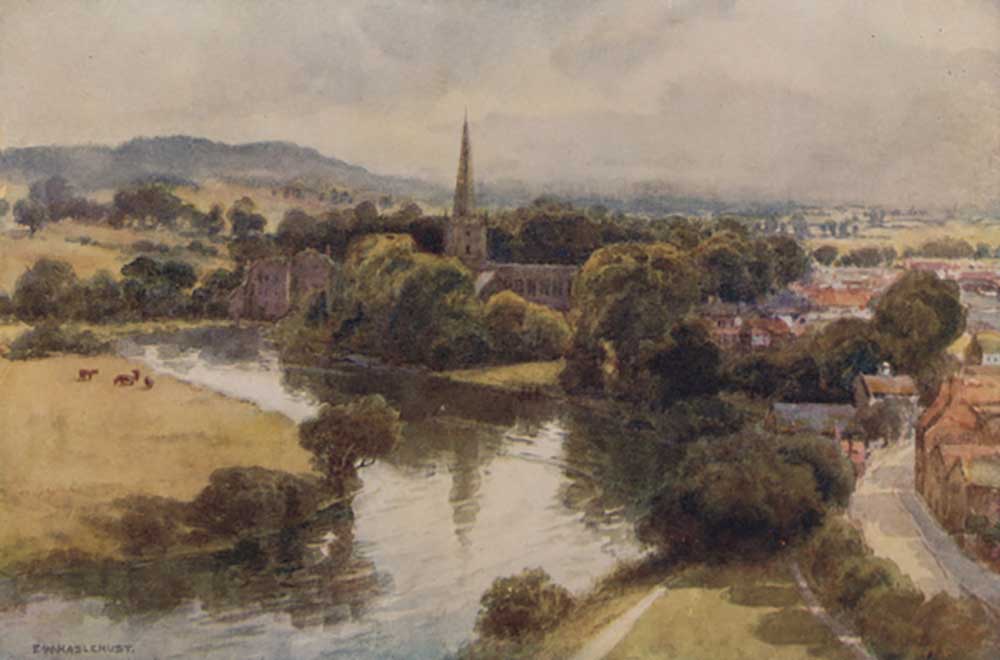 Stratford-on-Avon from the Memorial Theatre from E.W. Haslehust