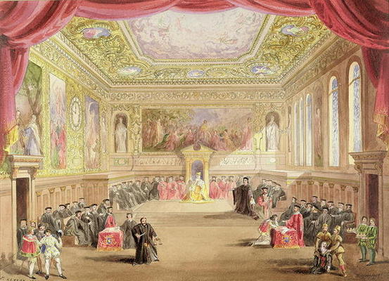 The Trial, Act IV, Scene I from Charles Kean's production of 'The Merchant of Venice', Princess Thea from F. Lloyds