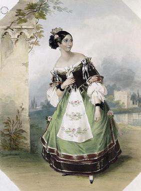Emma Albertazzi as Zerlina in 'Don Giovanni', printed by Charles Joseph Hullmandel (1789-1850) 1837