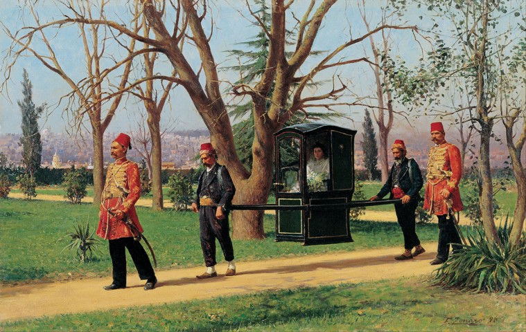 The Daughter of the English Ambassador Riding in a Palanquin from Fausto Zonaro