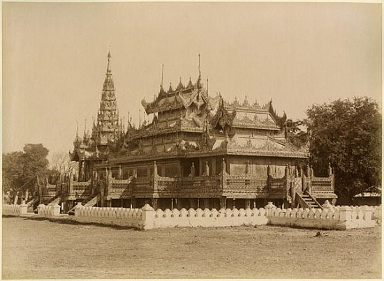 The Nan-U Human-Se, Shwe-Kyaung in the palace of Mandalay, Burma, late 19th century from Felice (Felix) Beato