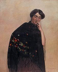 Woman with a Spanish scarf
