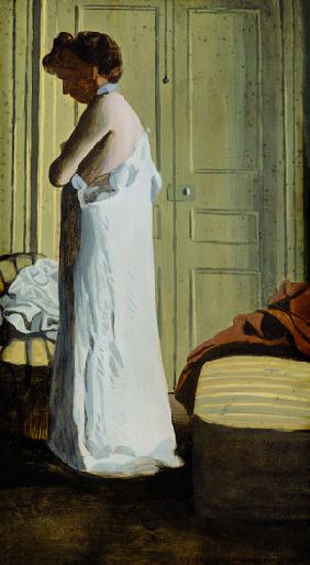 Nude in an Interior, Woman Removing her Shirt