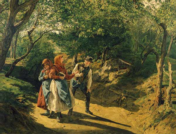 Meeting in the woods from Ferdinand Georg Waldmüller