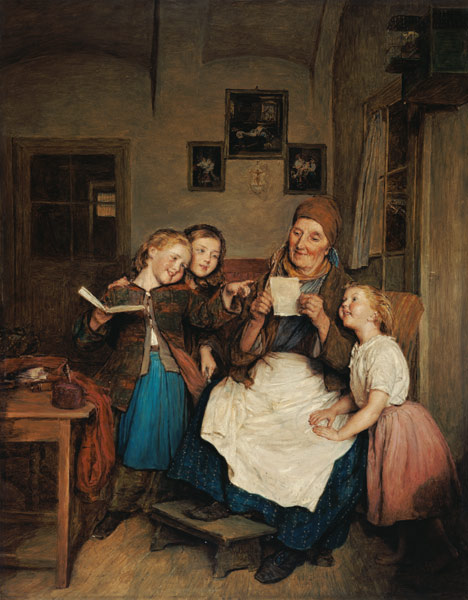 Grandmother with three granddaughters from Ferdinand Georg Waldmüller