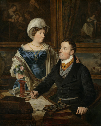 Bildnis eines Kartographen mit seiner Frau from Ferdinand Georg Waldmüller