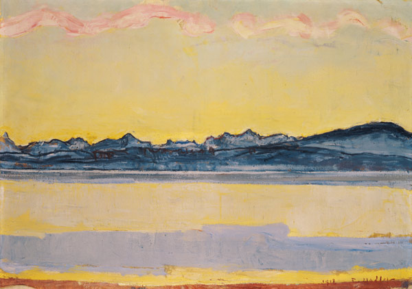 The Montblanc with red clouds from Ferdinand Hodler