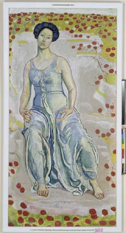 Woman figure from the composition saint hour from Ferdinand Hodler