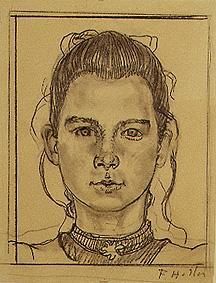 Portrait of a young girl. from Ferdinand Hodler