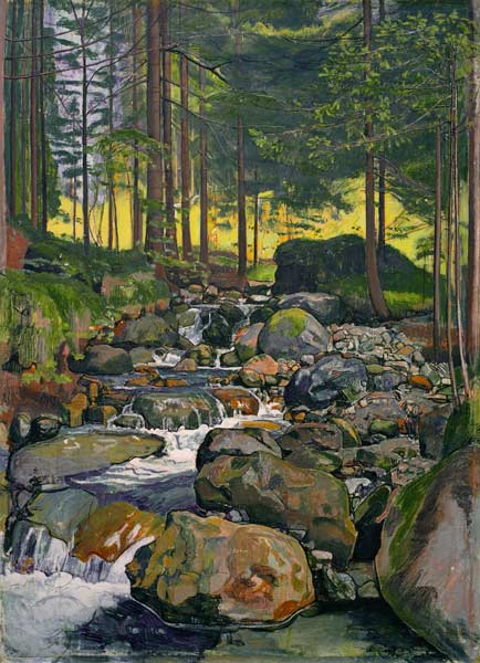Forest with Mountain Brook from Ferdinand Hodler