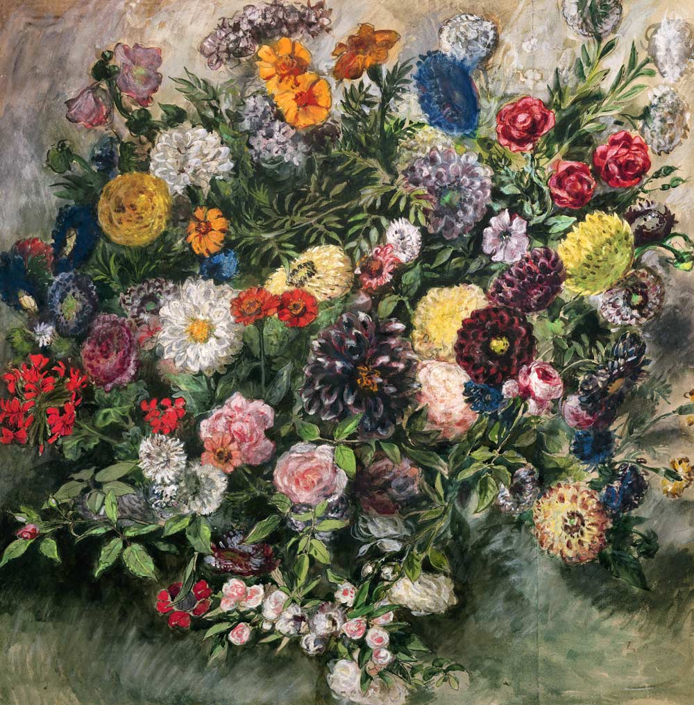 Bouquet of Flowers (w/c, gouache & pastel on from Ferdinand Victor Eugène Delacroix