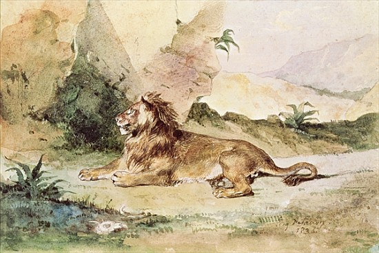 A Lion in the Desert from Ferdinand Victor Eugène Delacroix