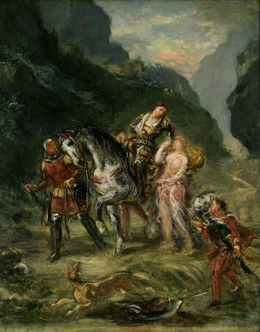 Angelica and the wounded Medoro from Ferdinand Victor Eugène Delacroix