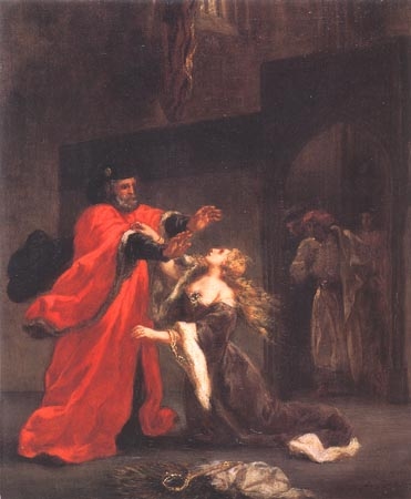 Desdemona is cursed by her father from Ferdinand Victor Eugène Delacroix