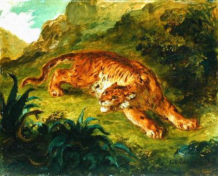 Tiger and Snake from Ferdinand Victor Eugène Delacroix