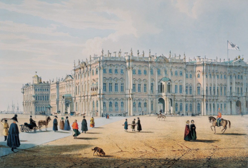 The Winter Palace as seen from Palace Passage, St. Petersburg, c.1840 from Ferdinand Victor Perrot