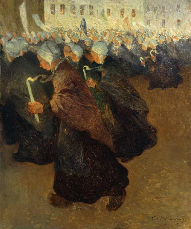 Bretonische Prozession bei Kerzenschein from Fernand Loyen du Puigaudeau