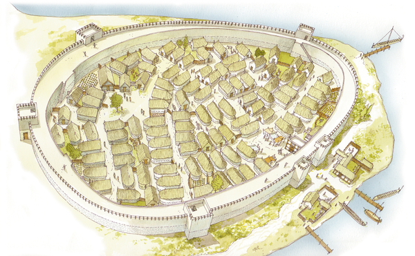 Greece. Polis (city) 8th century. Reconstruction - Fernando Aznar