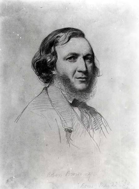Portrait of Robert Browning (1812-89)  (b&w photo) from Field Talfourd